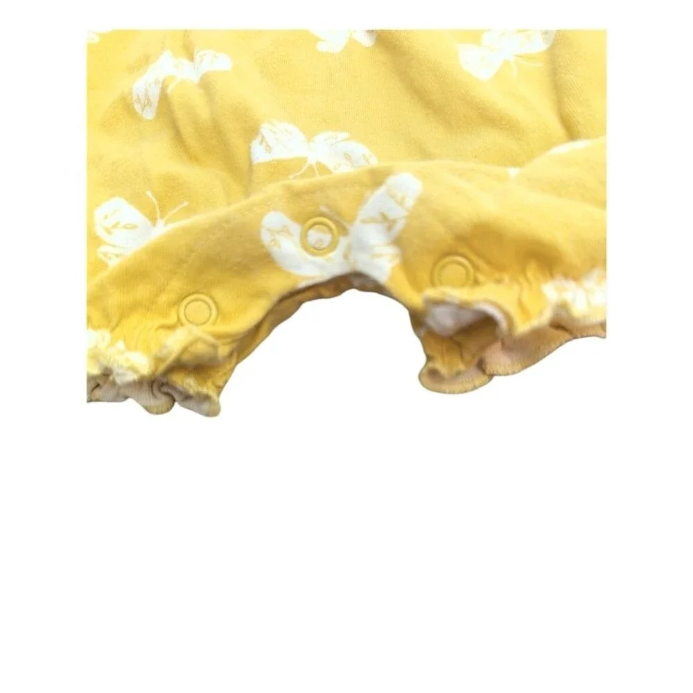 Carter's Yellow Butterfly Ruffle Romper Size  12 Months